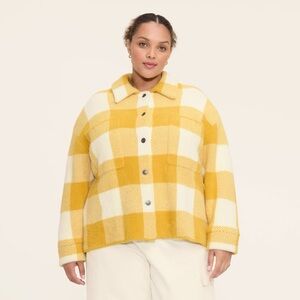 💛 NWT! Plaid Shacket - Woolrich x Target Yellow - Size 1X